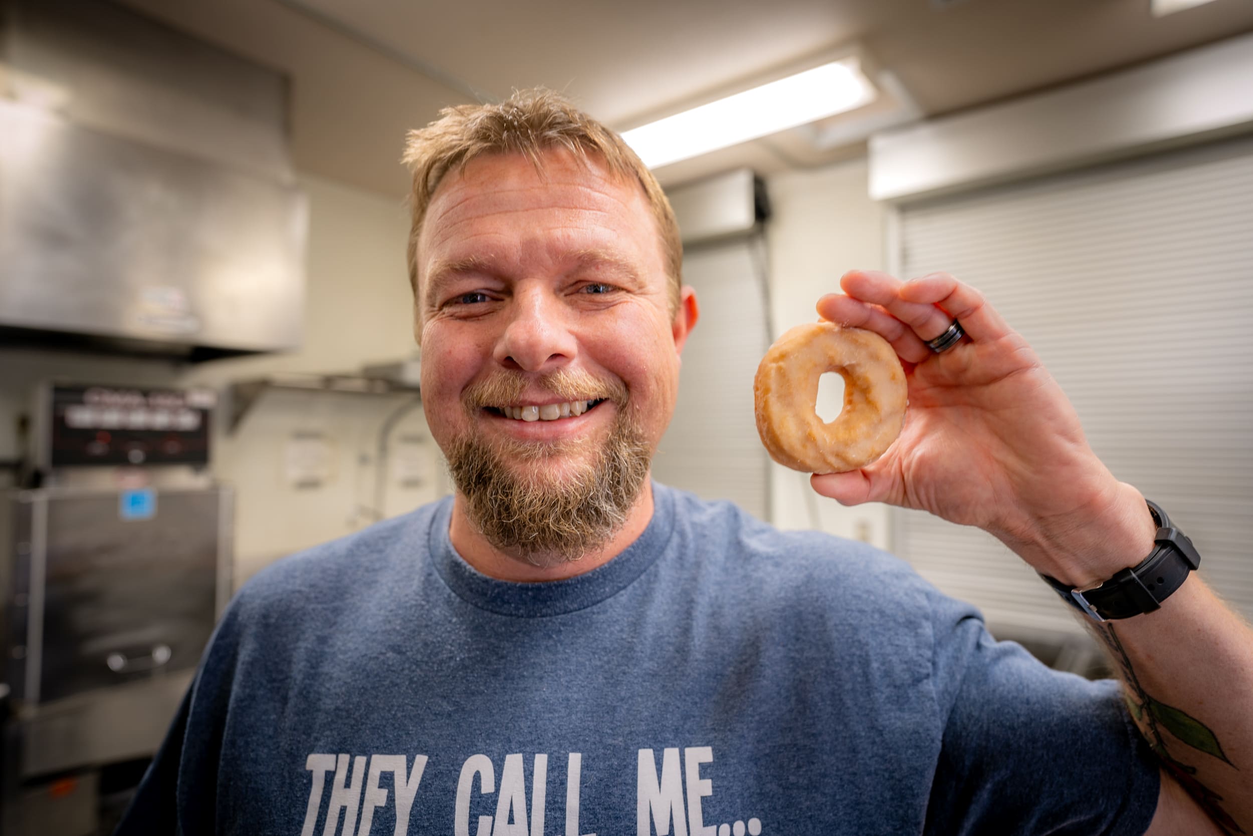 Bobby With His Donut